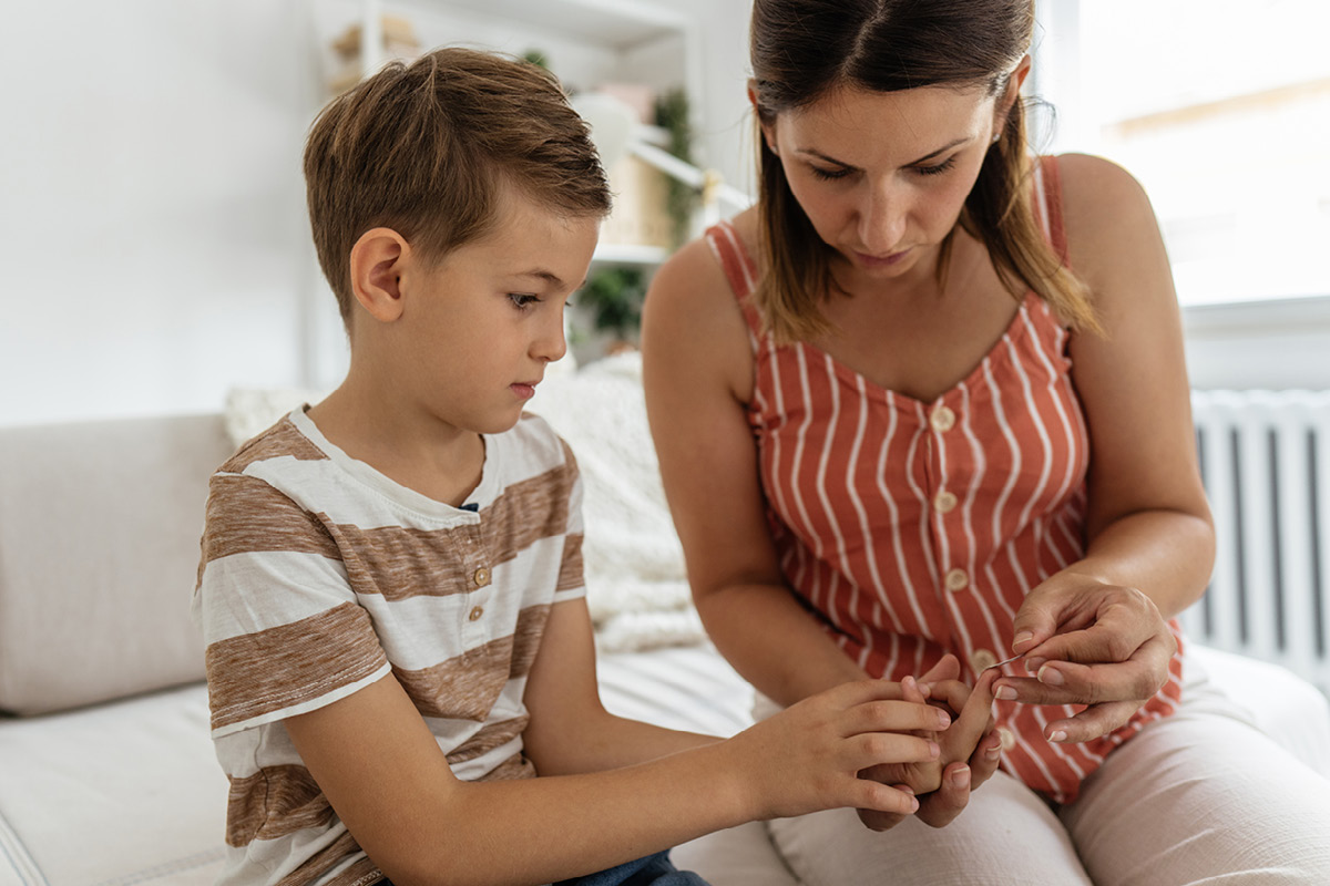 A young person taking a blood test