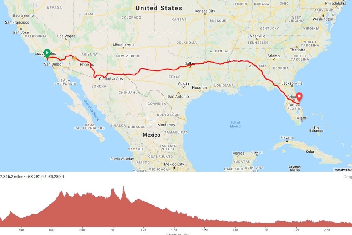 Don Muchow Run Across America Road Trip from California to Florida