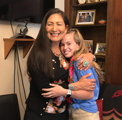 Former U.S. Representative Deb Haaland, New Mexico with Katie Bone