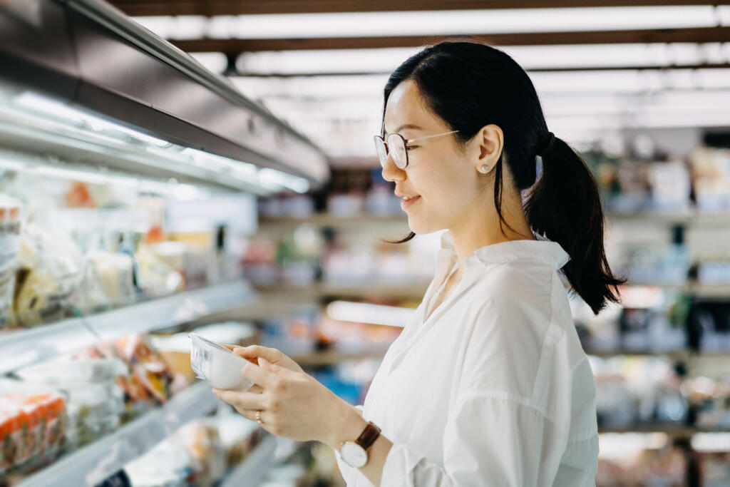 Young woman at the grocery store